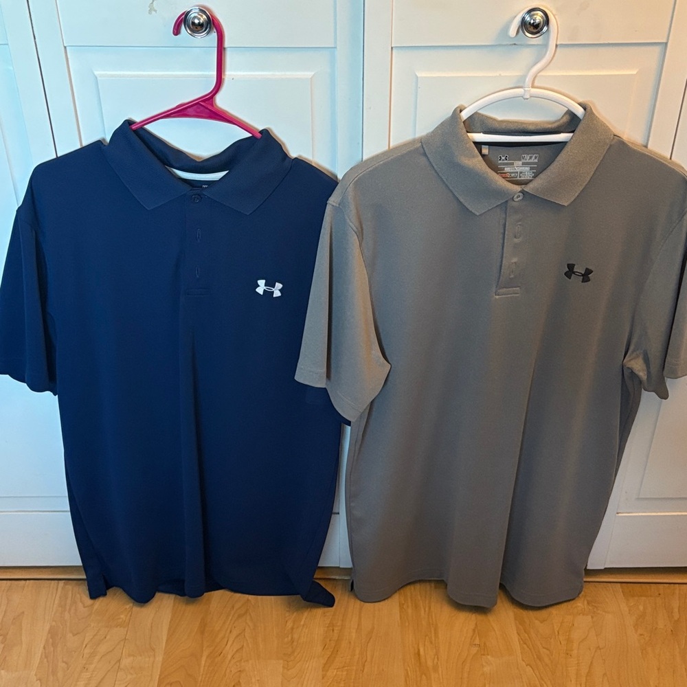 Under Armour Men's Polo Shirts - Navy and Gray